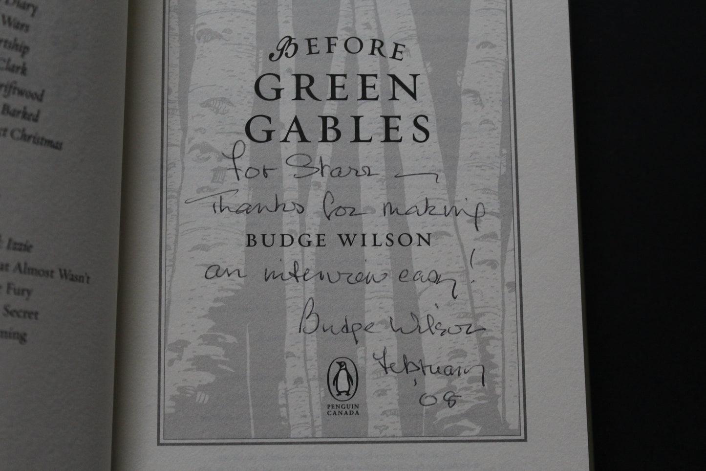 Before Green Gables - SIGNED EDITION