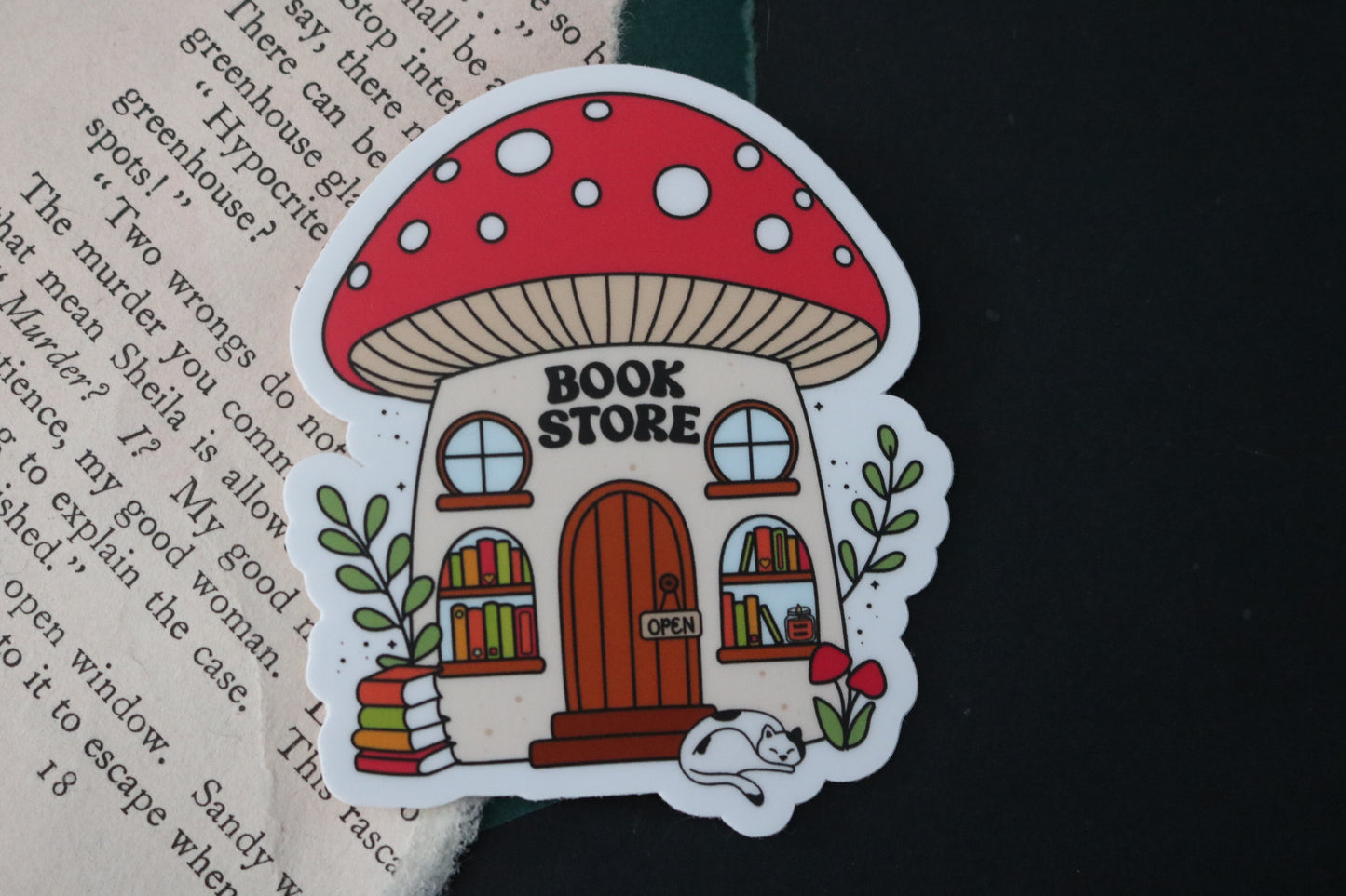 Mushroom Bookstore Sticker