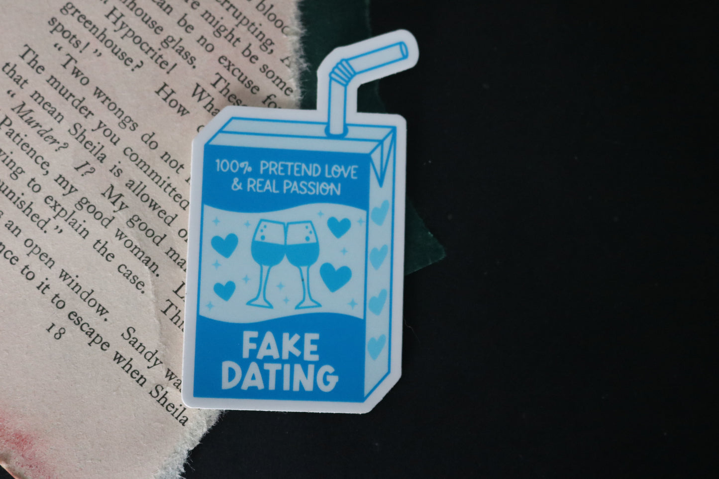 Fake Dating Romance Juice Box Sticker