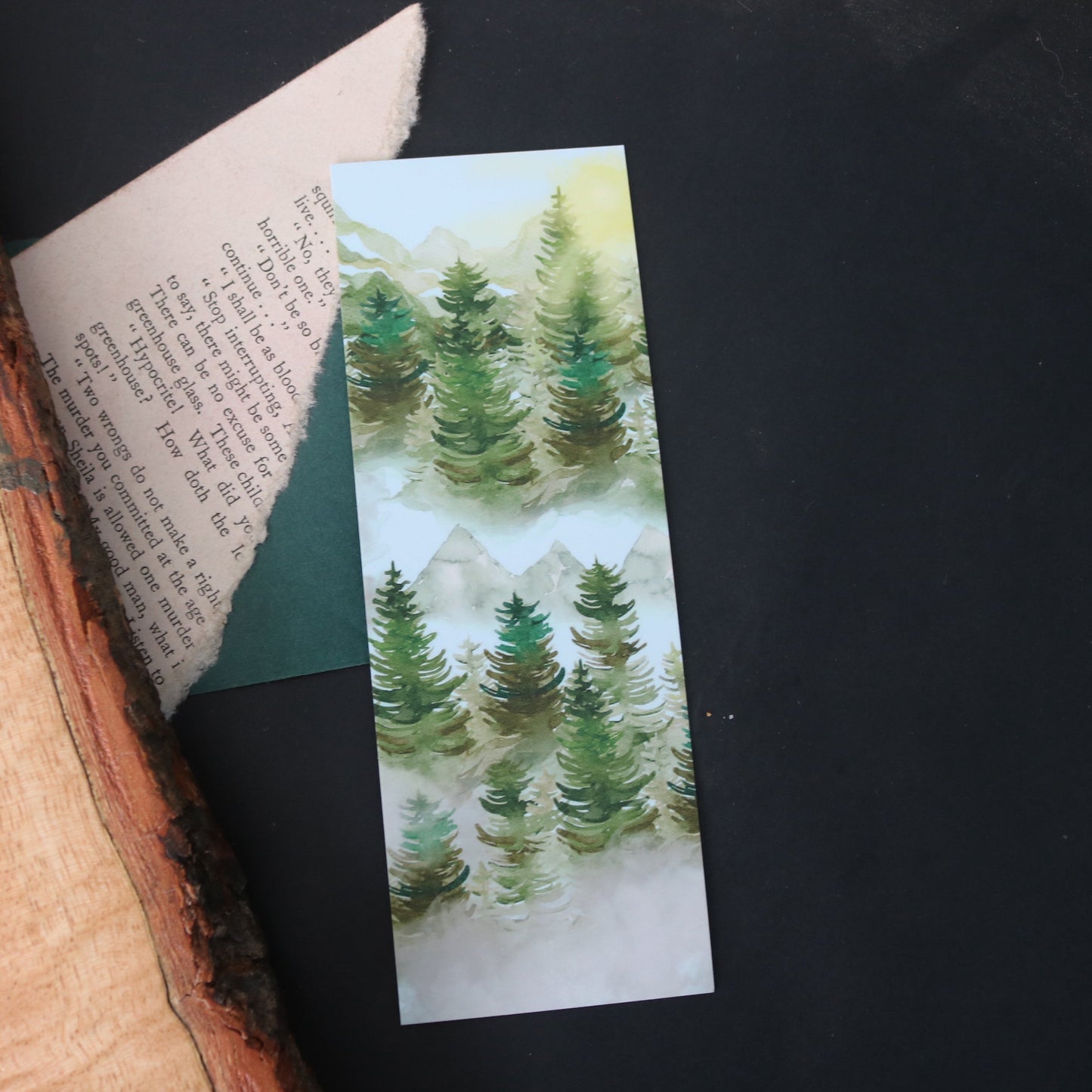 Watercolour Trees Bookmark