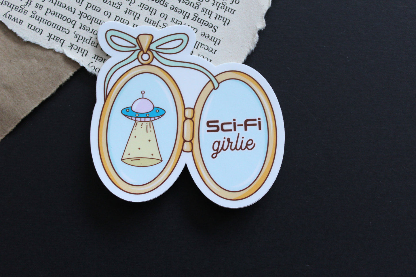 Sci Fi Girlie Locket Sticker