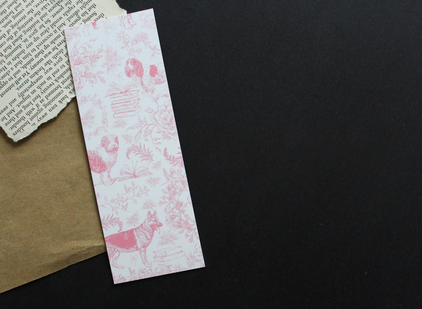 Dog Toile Bookmark
