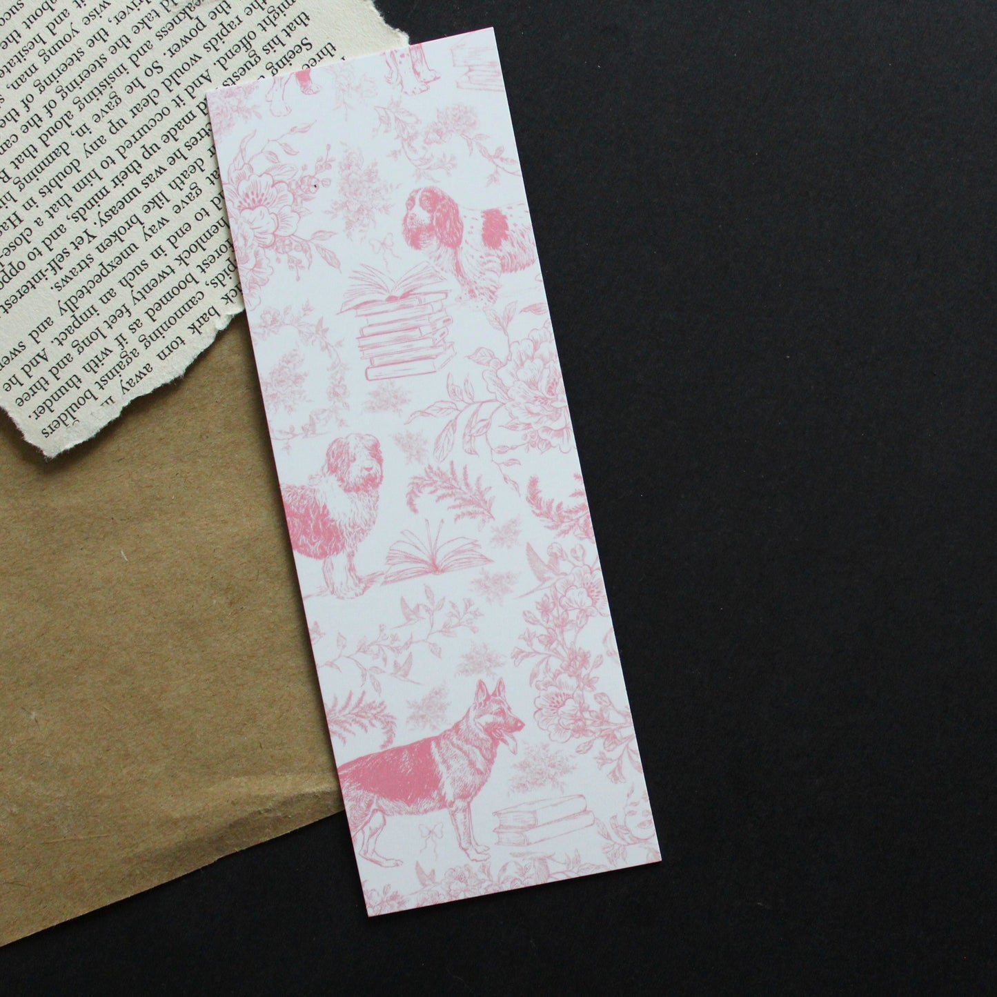 Dog Toile Bookmark
