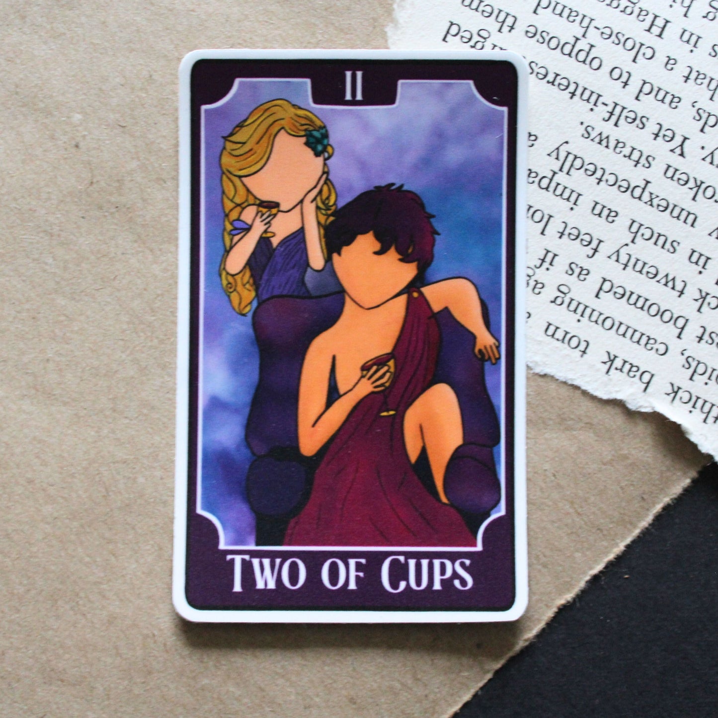 Bookish Tarot Sticker | Two of Cups