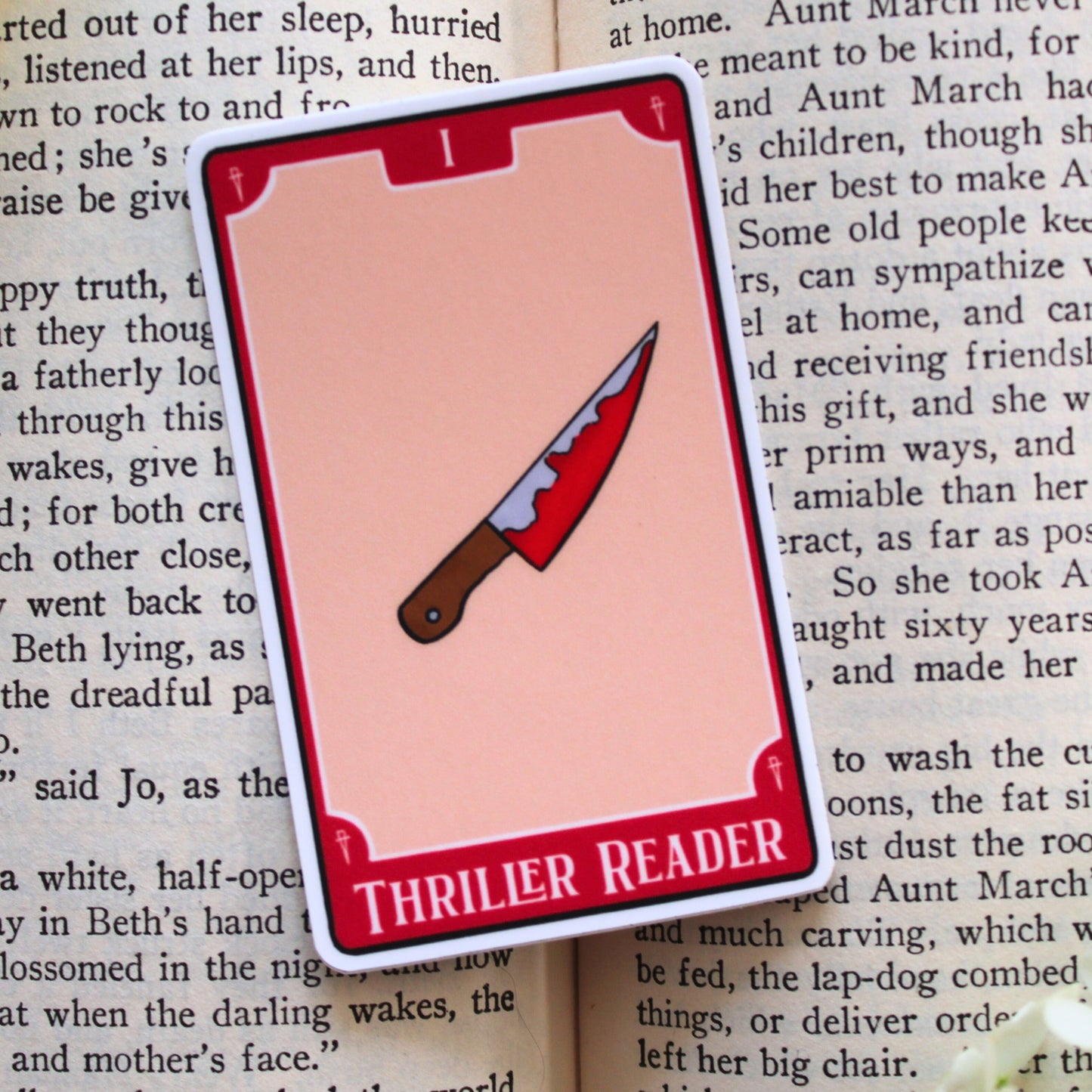 Bookish Tarot Sticker | Thriller Reader