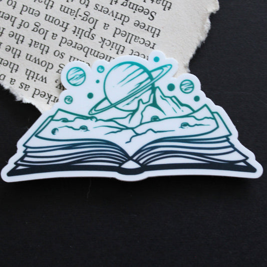 Books & Planets Sticker