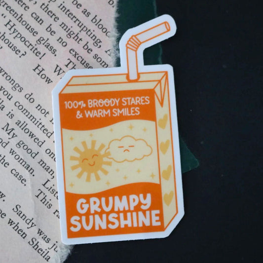 Grumpy Sunshine Romance Juice Box Sticker