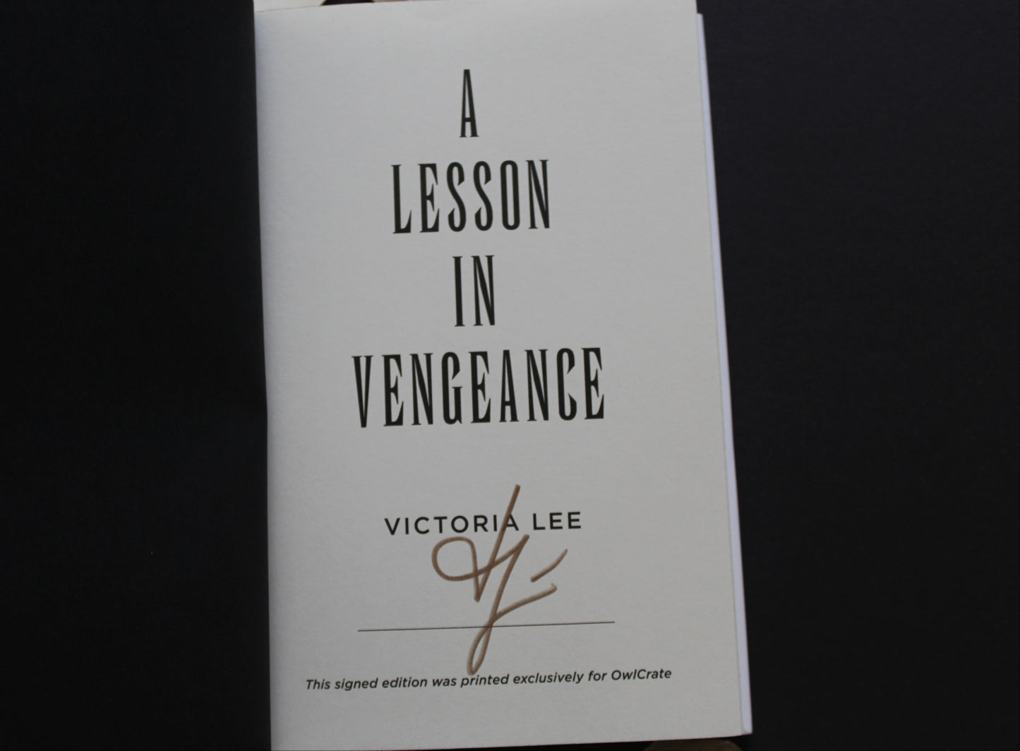 A Lesson in Vengeance (Owlcrate Edition)