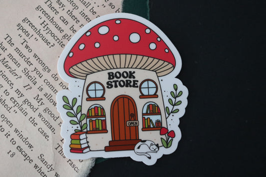 Mushroom Bookstore Sticker