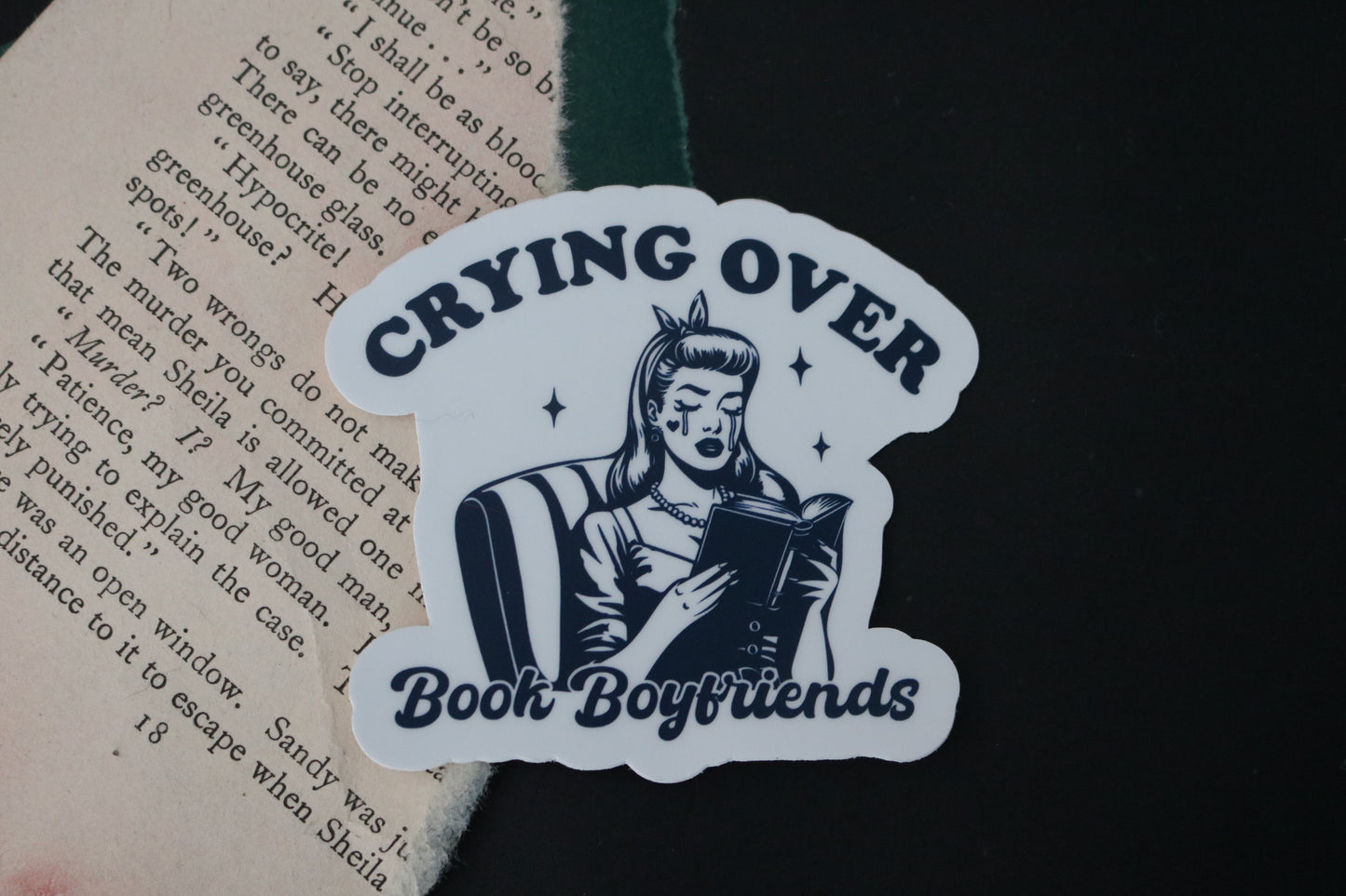 Crying Over Book Boyfriends Sticker