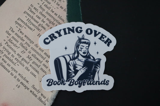 Crying Over Book Boyfriends Sticker