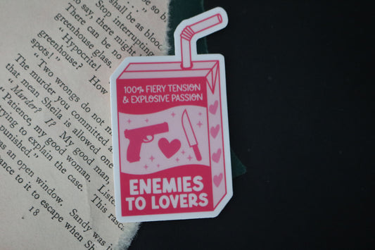 Enemies to Lovers Romance Juice Box Sticker