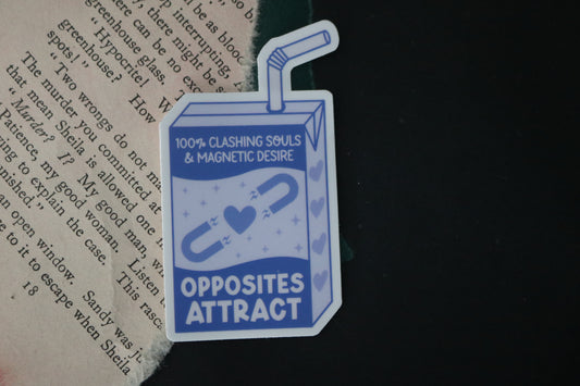Opposites Attract Romance Juice Box Sticker