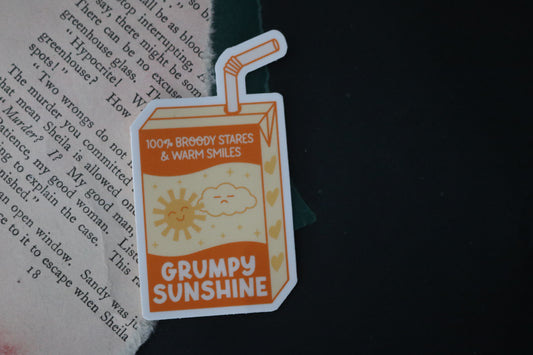 Grumpy Sunshine Romance Juice Box Sticker