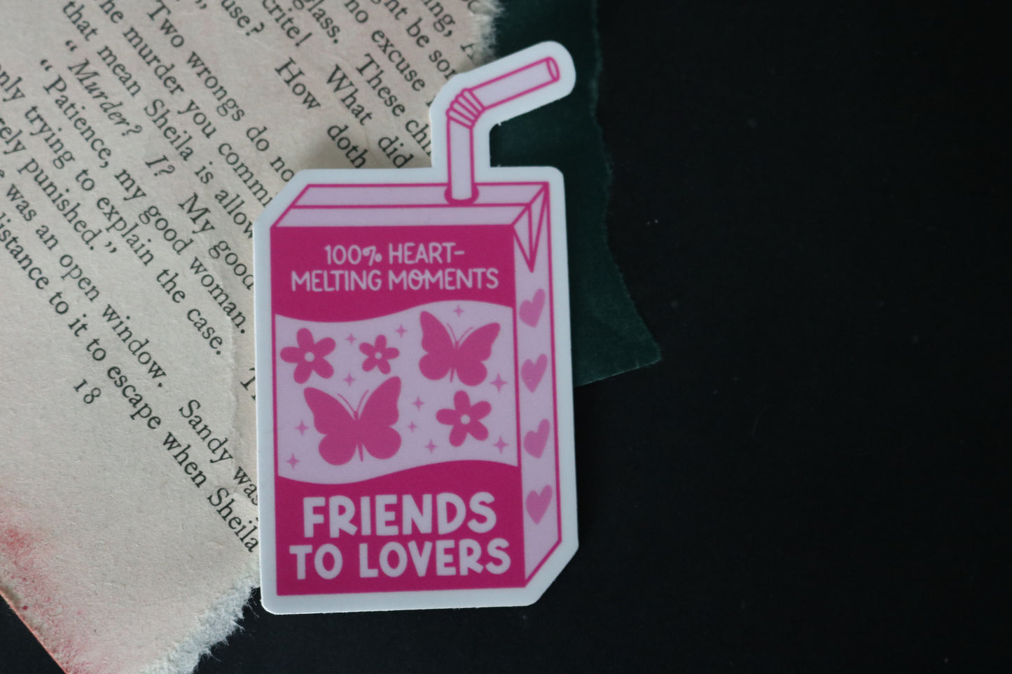 Friends to Lovers Romance Juice Box Sticker