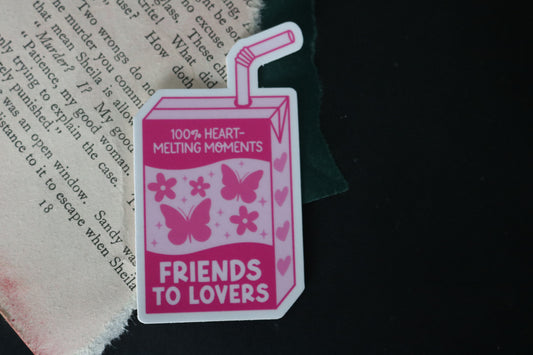 Friends to Lovers Romance Juice Box Sticker