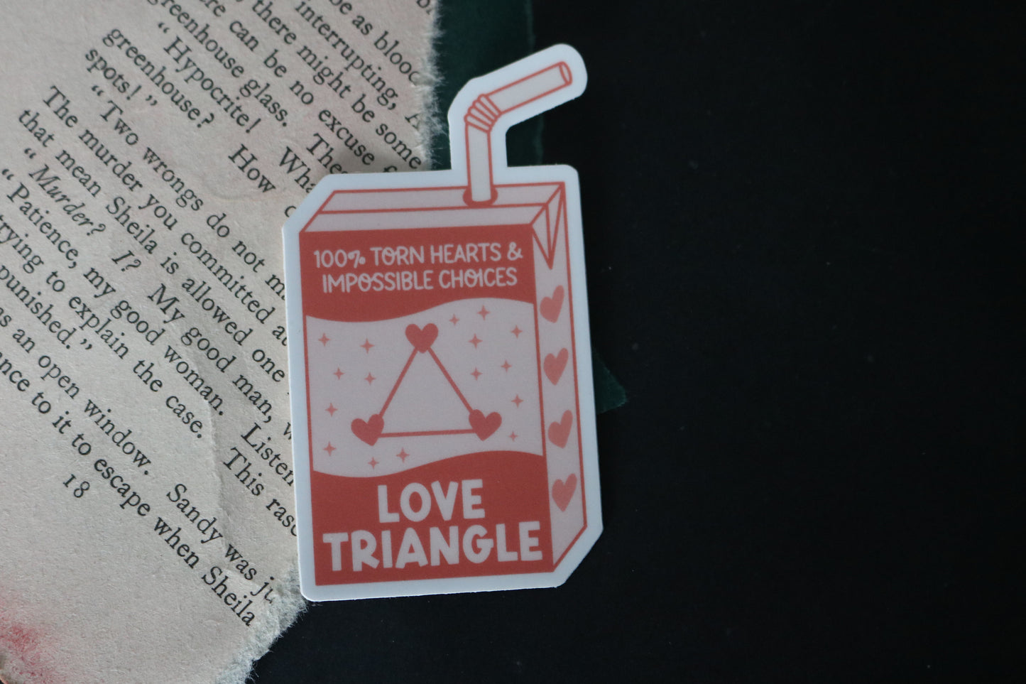 Love Triangle Romance Juice Box Sticker
