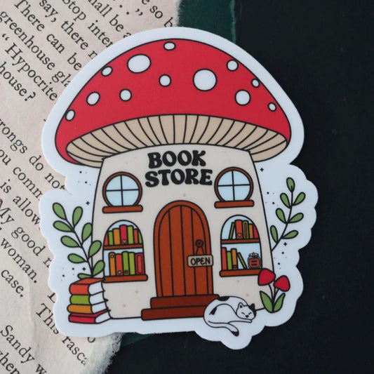 Mushroom Bookstore Sticker