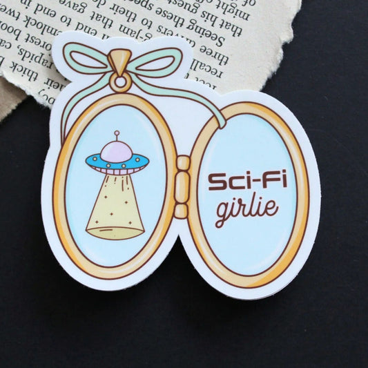 Sci Fi Girlie Locket Sticker